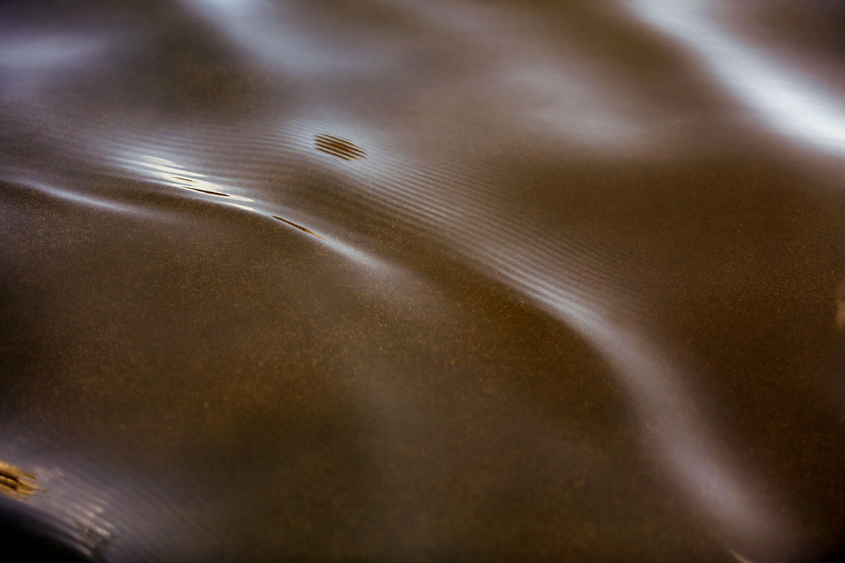 Water ripples gently form on the surface of the River Nile in Cairo, Egypt.